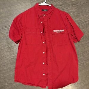 True Religion Bold Red Casual Shirt